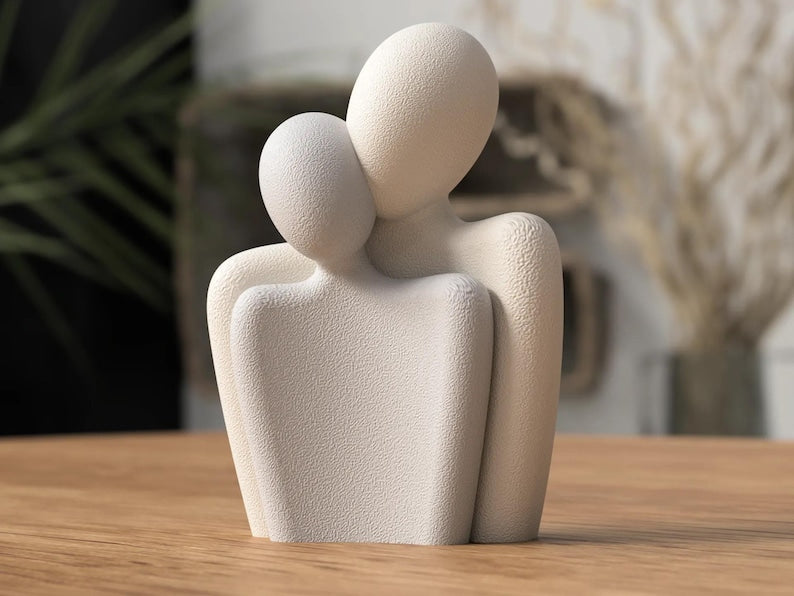 Liebespaar Figur 3D-Druck Skulptur – Romantische Dekoration für Paare, Zwei Verschlungene Figuren, Farbwählbar