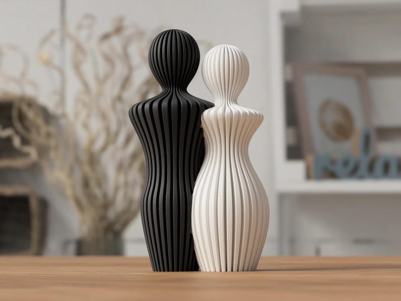 Moderne Paar Statue – Minimalistische Skulptur für Wohndeko, Valentinstag, Jahrestag – Deko für Wohnzimmer, Schlafzimmer, Büro