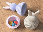 Osterhase im Japandi-Stil: Minimalistischer Aufbewahrungsbehälter, Deko-Objekt, zweifarbig, verschraubbar, verschiedene Farben