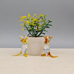 Mundgeblasene Glaskatzen-Skulptur, Miniaturtierfigur, handgefertigt, 5 cm, braun oder gelb