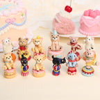 Handbemalte Keramik Zirkus Tierfiguren Miniatur Bär und Hund Cake Topper für Haus und Auto Dekoration