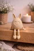 Sitzender Hase 3D-Druck Figur mit beweglichen Beinen, 8,5 cm, matte Oberfläche, Osterdeko und Frühlingsdekoration, Skandinavischer Stil