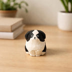 Hölzerne Hundefiguren, kleine geschnitzte Holzhundestatuen für Schreibtisch und Regal, lackiertes Massivholz