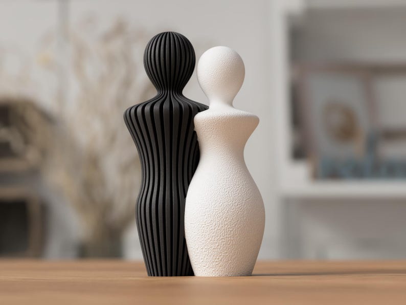 Moderne Liebespaar Skulptur aus PLA – Minimalistische Paar Statue in verschiedenen Farben und Ausführungen