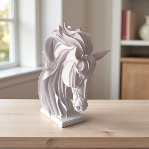 Abstrakte Pferdeskulptur Moderne Pferdebüste 3D-Druck Deko Minimalistisches Design für Wohnzimmer Büro
