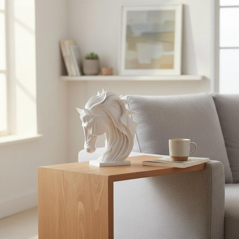 Abstrakte Pferdeskulptur Moderne Pferdebüste 3D-Druck Deko Minimalistisches Design für Wohnzimmer Büro