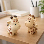 Holz Giraffenfigur, kleine bemalte Giraffenstatue für Schreibtisch, Regal oder Tischdisplay, Tierdekor