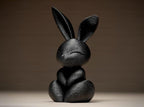 Meditierender Hase 3D-Statue – Zen-Kaninchen Deko, Kleine Yoga-Tierfigur für Schreibtisch und Regal
