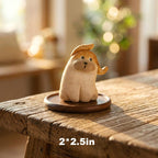 Handgefertigte rustikale Hundefigur, unglasierter Keramikstein, passiver Aromatherapie-Diffusor, 6 cm