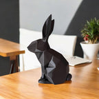 Low Poly Hase Skulptur – Geometrische Hasenfigur aus PLA – Minimalistische Osterdeko – Skandi Japandi Deko – 100–300 mm