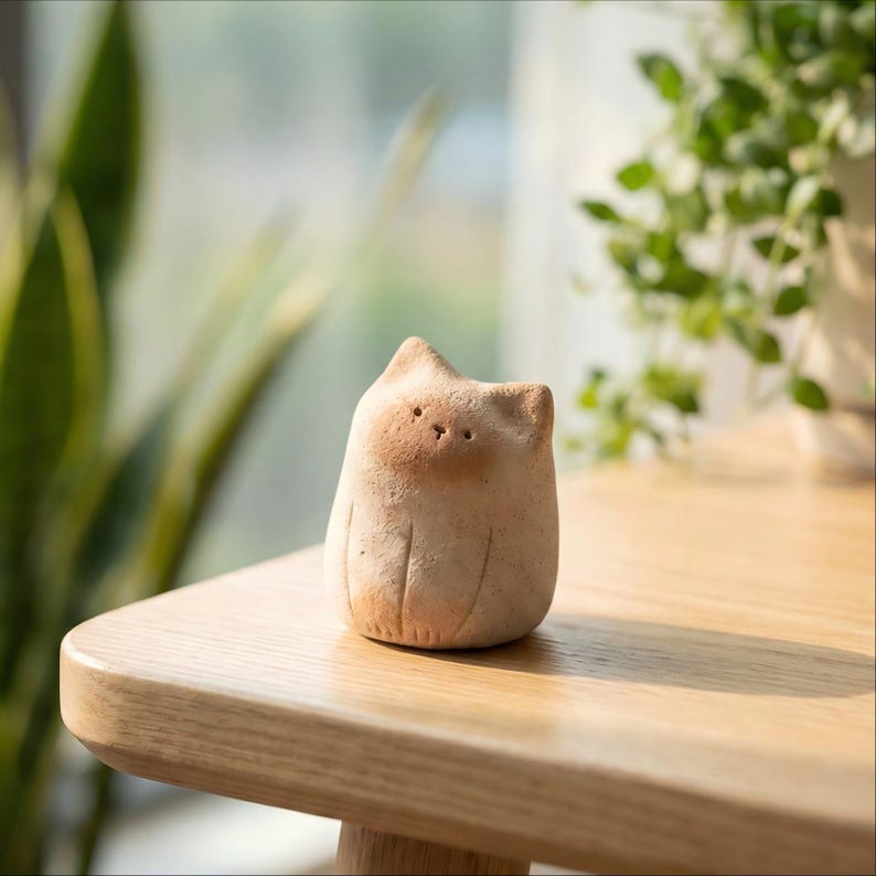 Handgemachter Keramik-Aromastein, Passiver Diffusor für Ätherische Öle, Wabi Sabi Schreibtischdekor, 4-6 cm breit, 3-8 cm hoch