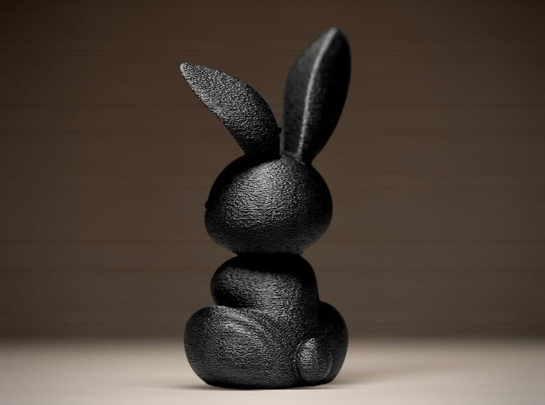 Meditierender Hase 3D-Statue – Zen-Kaninchen Deko, Kleine Yoga-Tierfigur für Schreibtisch und Regal