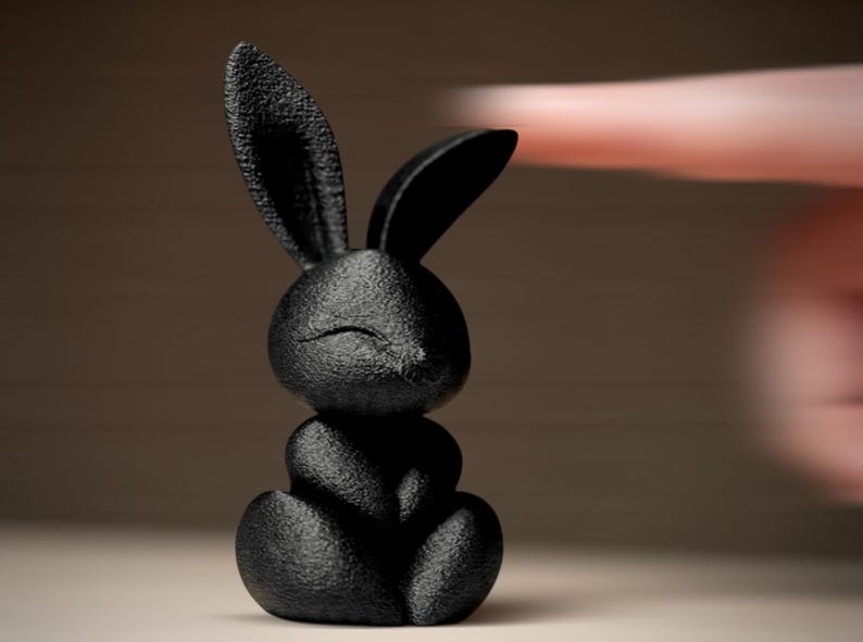 Meditierender Hase 3D-Statue – Zen-Kaninchen Deko, Kleine Yoga-Tierfigur für Schreibtisch und Regal