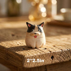 Handgefertigte rustikale Hundefigur, unglasierter Keramikstein, passiver Aromatherapie-Diffusor, 6 cm