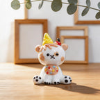 Bunte Glas Clown Figur, Mini Zirkus Jester Dekor, Lampwork Glas Kunst Sammlerstück, Schreibtisch Regal Dekoration, 10 cm
