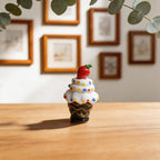 Miniatur Glas Dessert Figur, Lampwork Glas Essen, Fake Cupcake Eisbecher, Puppenhaus Küche Dekor, kleine Süßigkeiten Kunst, Fake Dessert Geschenk
