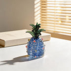 Mini Glas Ananas Figur 6,5 cm, Blau oder Rosa, Tropisches Obst Ornament, Schreibtisch Dekoration, Regal Deko