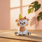 Bunte Glas Clown Figur, Mini Zirkus Jester Dekor, Lampwork Glas Kunst Sammlerstück, Schreibtisch Regal Dekoration, 10 cm