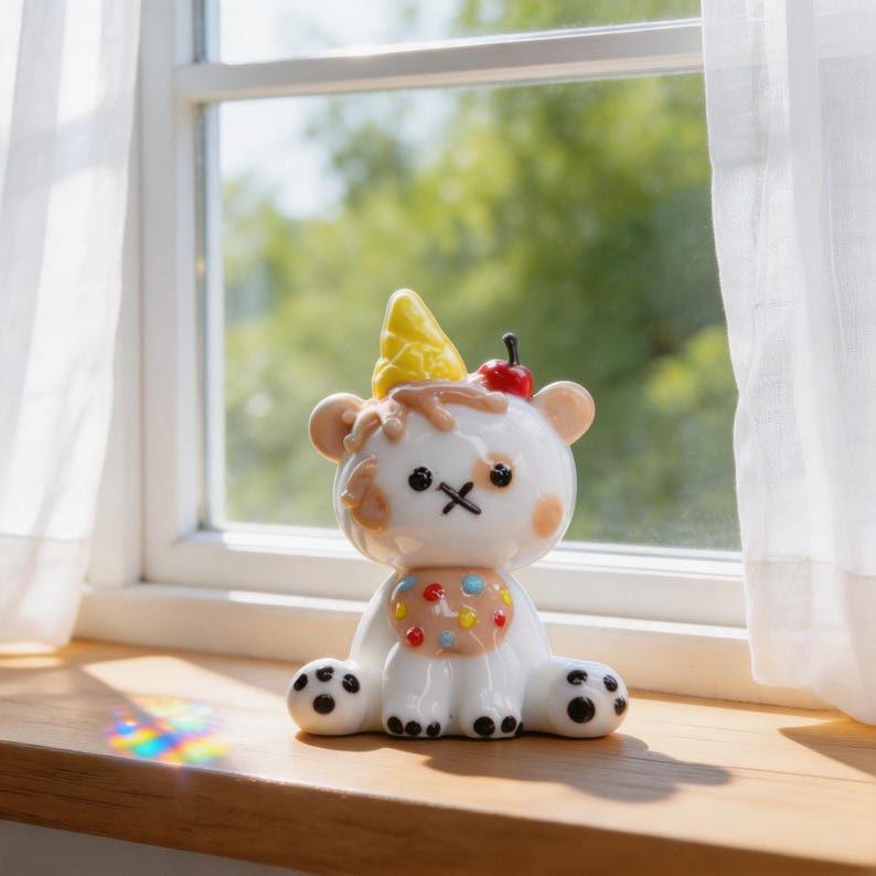 Bunte Glas Clown Figur, Mini Zirkus Jester Dekor, Lampwork Glas Kunst Sammlerstück, Schreibtisch Regal Dekoration, 10 cm