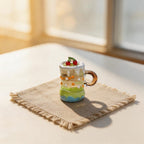 Miniatur Glas Dessert Figur, Lampwork Glas Essen, Fake Cupcake Eisbecher, Puppenhaus Küche Dekor, kleine Süßigkeiten Kunst, Fake Dessert Geschenk
