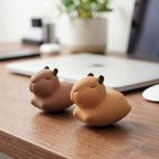 Handgemachte Keramik Capybara Figur, 6,5 cm Wasserschwein Tee Haustier, Schreibtischdekor