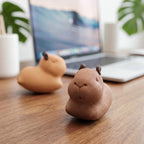 Handgemachte Keramik Capybara Figur, 6,5 cm Wasserschwein Tee Haustier, Schreibtischdekor