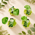 Handgefertigte grüne Keramik Frosch Figur, 6x7x10 cm, Drehbar, Regal Dekor, Schreibtisch Dekor, Geschenk für Pflanzenliebhaber
