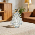 Mini Weihnachtsbaum Figur aus Glas mit Gold Stern Ornament, 6 cm Durchmesser, Tischdekor