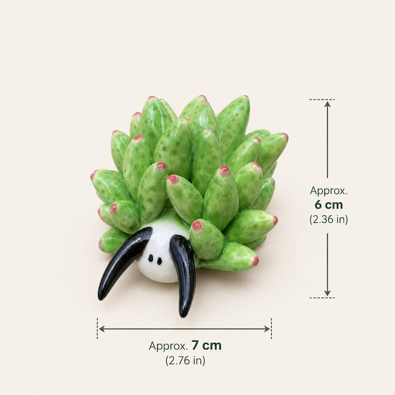 Keramik Blatt Schnecke Ornament, grüne Pflanzenfigur, kleine Tischdekoration, 7 × 6 cm, glänzende Glasur