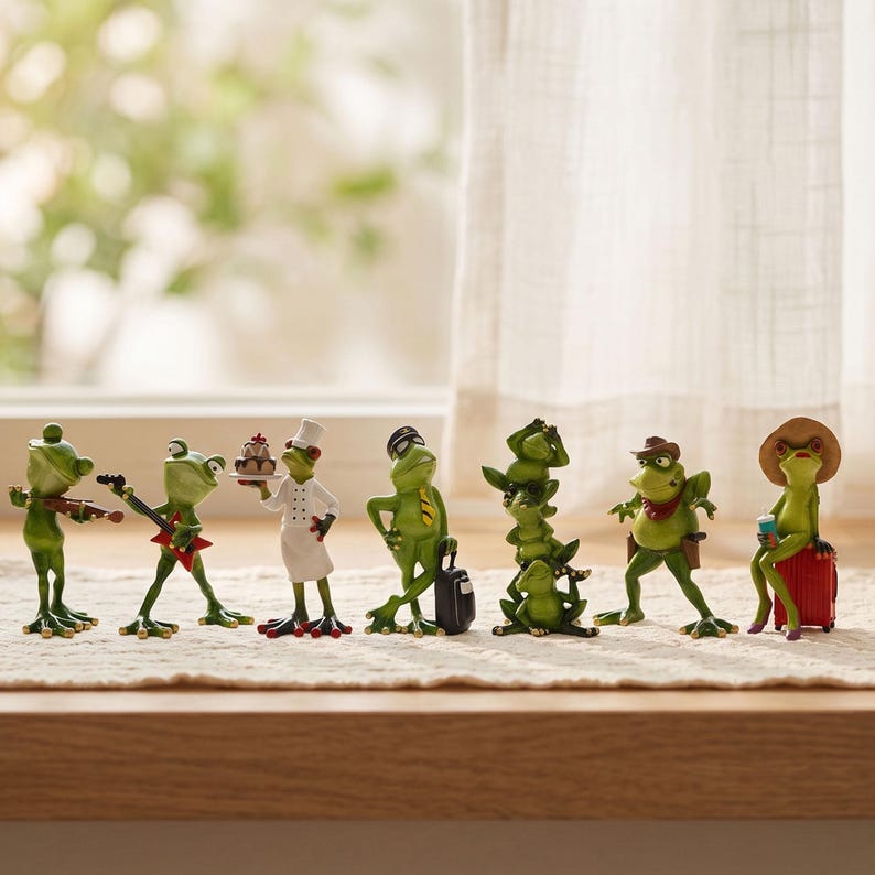 Frosch Harz Figur Gartendekoration Cottagecore Schreibtisch Dekoration 8 Stile Sammlerstück