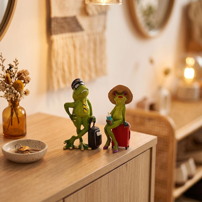 Frosch Harz Figur Gartendekoration Cottagecore Schreibtisch Dekoration 8 Stile Sammlerstück