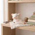 Holzfigur Schwein, kleine bemalte Holzstatue für Regal, Schreibtisch und Tischdekoration, Bauernhoftier