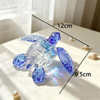Meeresschildkrötenfigur aus Glas, mundgeblasene Schildkrötenstatue, 12 x 9,5 cm, Dekoration für Zuhause, Schreibtisch, Regal