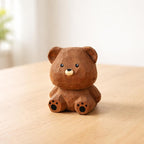 Kleine hölzerne Bärenfigur, sitzender Teddybär, lackiertes Holz, Schreibtisch- und Regaldekoration, Höhe 5,1 cm, mehrere Farben