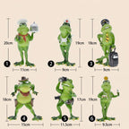 Froschfigur aus Kunstharz, handbemalte Froschdekoration mit Berufsmotiv für Garten und Innenbereich