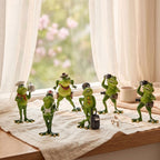 Froschfigur aus Kunstharz, handbemalte Froschdekoration mit Berufsmotiv für Garten und Innenbereich