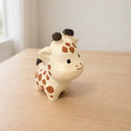 Holz Giraffenfigur, kleine bemalte Giraffenstatue für Schreibtisch, Regal oder Tischdisplay, Tierdekor