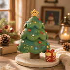 Handgefertigte Weihnachtsfiguren aus lufttrocknendem Ton, 10–14 cm, Weihnachtsmann, Schneemann und Baum, einzeln oder als 3er-Set