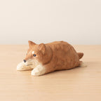 Shiba Inu Hundefigur aus Holz, handbemalte Holzstatue für Bücherregal, Schreibtisch und Homeoffice-Dekoration