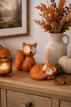 Keramik Fuchs Herbstdeko, Fuchs Dekofigur, Herbstdekoration, Tischdeko Herbst - Wichtelgeschenk, Geschenkidee Weihnachten