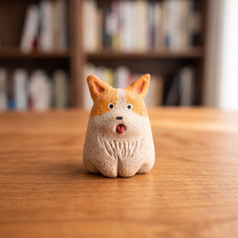 Keramik Corgi Diffusorstein, handbemalt, 5 cm breit, 6 cm hoch, passiver Aromatherapie-Duftspender für Schreibtisch, Nachttisch und Regal