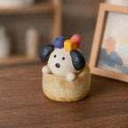 Handgefertigter Corgi-Brot-Diffusorstein aus poröser Keramik, 4–5 cm breit, 4–7 cm hoch, passiver Duftspender für Schreibtisch, Regal, Nachttisch