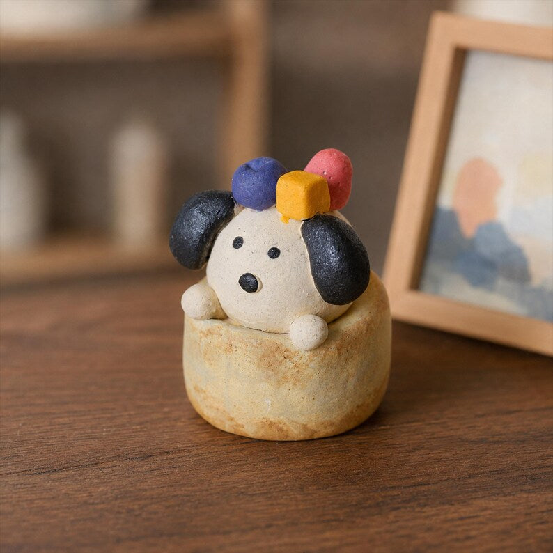 Handgefertigter Corgi-Brot-Diffusorstein aus poröser Keramik, 4–5 cm breit, 4–7 cm hoch, passiver Duftspender für Schreibtisch, Regal, Nachttisch