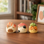Sushi-Katzenfigur aus Keramik, Duftdiffusor, Regal- und Schreibtischdekoration, 4–5 cm