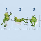 Frosch-Badezimmerfigur aus Kunstharz, handbemalte Toilettenfigur mit Telefon, 3 Ausführungen, Höhe 10–18 cm