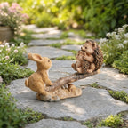 Wippenfigur aus Kunstharz: Hase und Igel, minimalistische Regaldekoration, 2 Größen