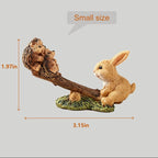Wippenfigur aus Kunstharz: Hase und Igel, minimalistische Regaldekoration, 2 Größen