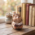 Igel-Statuen-Set aus Kunstharz, 3-teiliges Set mit Holztier-Skulpturen, Dekorative Tischfiguren für Zuhause