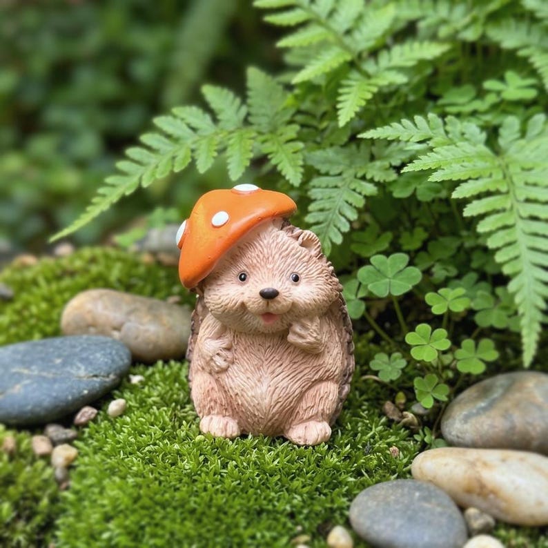 Igel-Statuen-Set aus Kunstharz, 3-teiliges Set mit Holztier-Skulpturen, Dekorative Tischfiguren für Zuhause